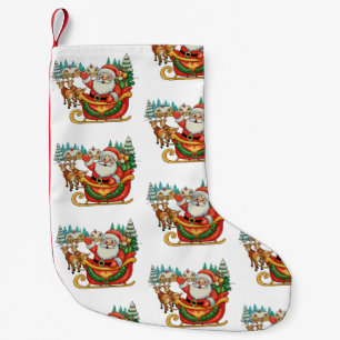 Vintage Weihnachtsmann Rentiere Weihnachten Xmas R Kleiner Weihnachtsstrumpf