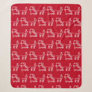 Vintage Weihnachtsmann Rot Festlich Fröhlich Klass Sherpadecke