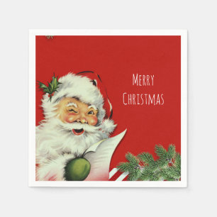 Vintage Weihnachtsmann rote Weihnachtsfeier Serviette
