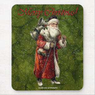 Vintage-Weihnachtsmann & Schnee Frohe Weihnachten Mousepad