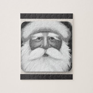 Vintage Weihnachtsmann Schwarz-Weiß-Puzzle Puzzle
