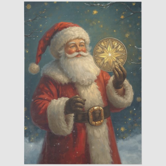 Vintage Weihnachtsmann  Seidenpapier (Vorderseite)