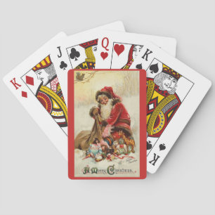 Vintage Weihnachtsmann Spielkarten
