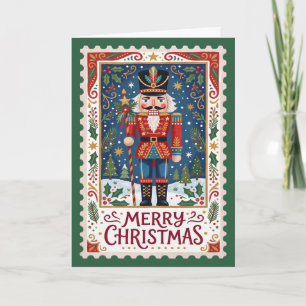Vintage-Weihnachtsmann-Stempel-Weihnachten Feiertagskarte