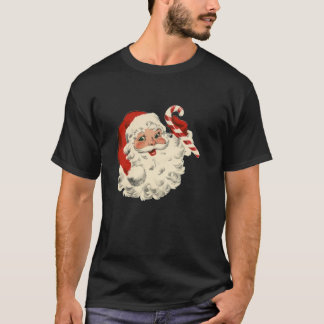 Vintage Weihnachtsmann Süßigkeiten traditionelles T-Shirt