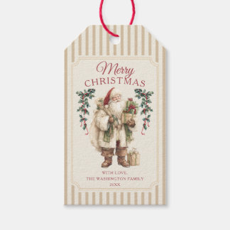Vintage-Weihnachtsmann traditionelles Weihnachten Geschenkanhänger