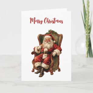 Vintage-Weihnachtsmann traditionelles Weihnachten Karte