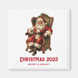 Vintage-Weihnachtsmann traditionelles Weihnachten Magnet