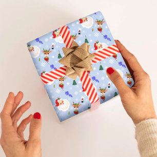 Vintage Weihnachtsmann und Rentiere Weihnachten Geschenkpapier Set