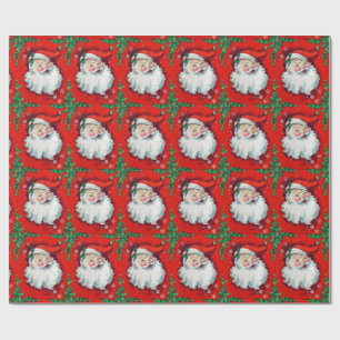 Vintage Weihnachtsmann-Verpackungs-Papier-Grüntö Geschenkpapier