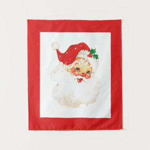 Vintage Weihnachtsmann Wandteppich
