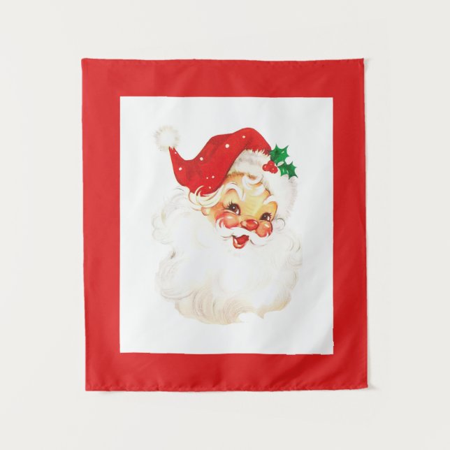 Vintage Weihnachtsmann Wandteppich (Vorderseite)