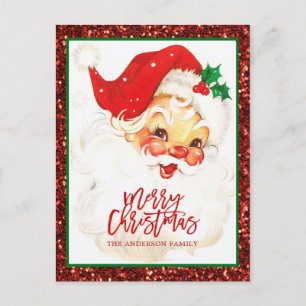 Vintage Weihnachtsmann Weihnachten Rot Grün Glitte