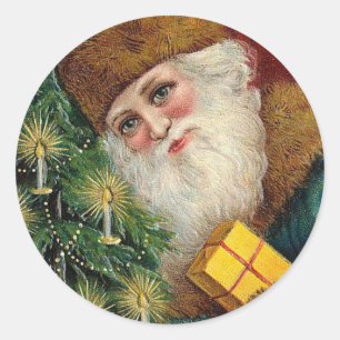 Vintage Weihnachtsmann - Weihnachten Runder Aufkleber