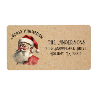 Vintage-Weihnachtsmann-Weihnachts-Rücksendeetikett