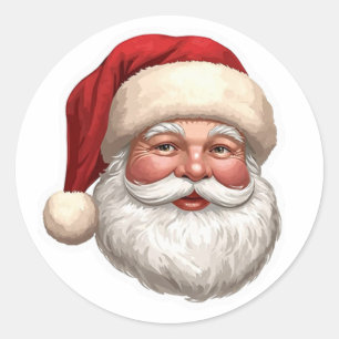 Vintage-Weihnachtsmann-Weihnachtsaufkleber Runder Aufkleber