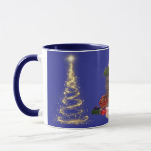 Vintage-Weihnachtsmann- & Weihnachtsbaum-Tasse - B Tasse