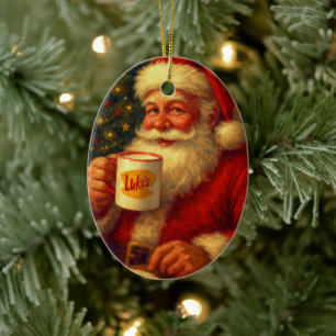 Vintage-Weihnachtsmann-Weihnachtsbaumschmuck • Gem Keramik Ornament