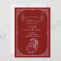 Vintage Weihnachtsmann-Weihnachtsfeier, Rot & Weiß