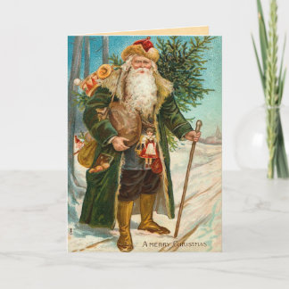 Vintage Weihnachtsmann-Weihnachtskarte Feiertagskarte