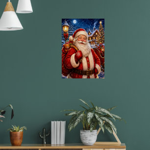 Vintage Weihnachtsmann-Weihnachtsplakat Poster