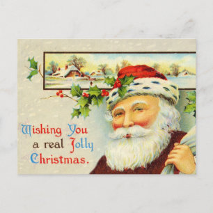 Vintage-Weihnachtsmann-Weihnachtspostkarte Feiertagspostkarte