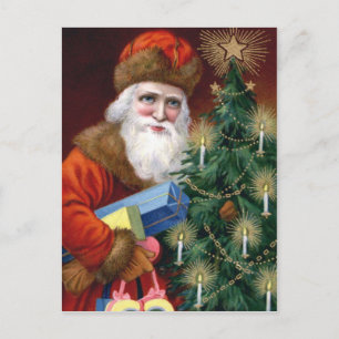 Vintage-Weihnachtsmann-Weihnachtspostkarte Postkar Feiertagspostkarte