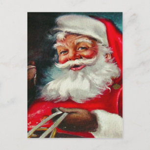 Vintage-Weihnachtsmann-Weihnachtspostkarte Postkarte