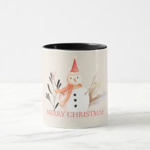 Vintage-Weihnachtsmann-Winter-Schneemann Tasse