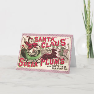 Vintage Weihnachtsmann Zuckerpflaumen Werbung Anti Feiertagskarte