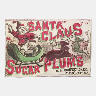 Vintage Weihnachtsmann Zuckerpflaumen Werbung Anti Geschirrtuch