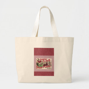 Vintage Weihnachtsmann Zuckerpflaumen Werbung Anti Jumbo Stoffbeutel
