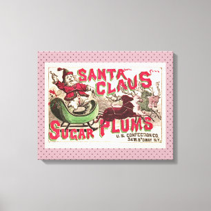 Vintage Weihnachtsmann Zuckerpflaumen Werbung Anti Leinwanddruck