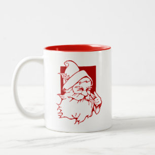 Vintage-Weihnachtsmann Zweifarbige Tasse