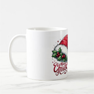 Vintage-Weihnachtsmannmütze Frohe Weihnachten Kera Kaffeetasse