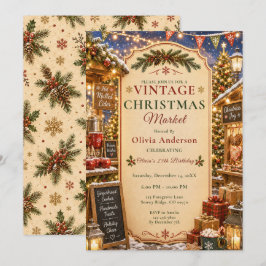 Vintage-Weihnachtsmarkt-Party Einladung