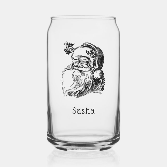 Vintage Weihnachtsmilch des Weihnachtsmanns Dosenglas (Vorderseite)