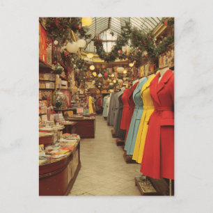 Vintage-Weihnachtsmode-Arcade Feiertagspostkarte