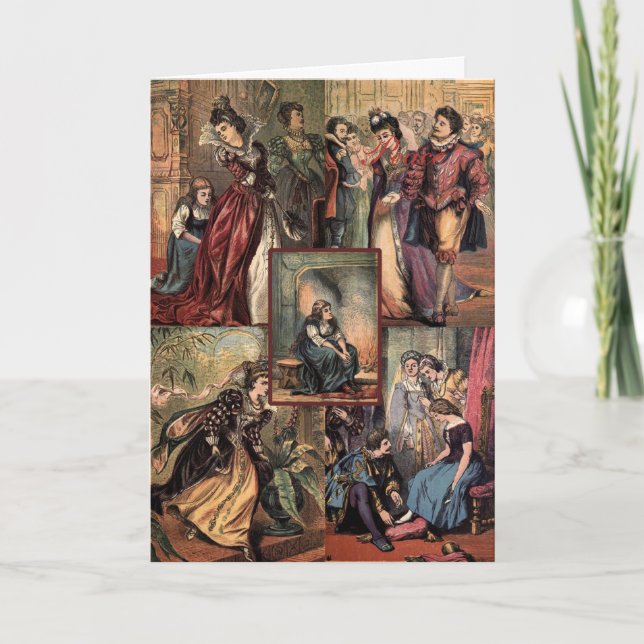 Vintage Weihnachtsmontage Feiertagskarte (Vorderseite)