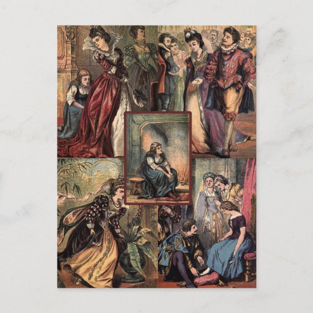 Vintage Weihnachtsmontage Feiertagspostkarte (Vorderseite)