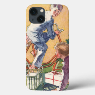 Vintage Weihnachtsmorgen, Kinder mit Geschenken Case-Mate iPhone Hülle