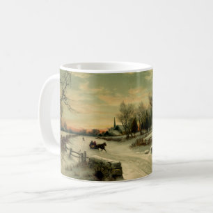 Vintage Weihnachtsmorgen-Winterlandschaft Kaffeetasse