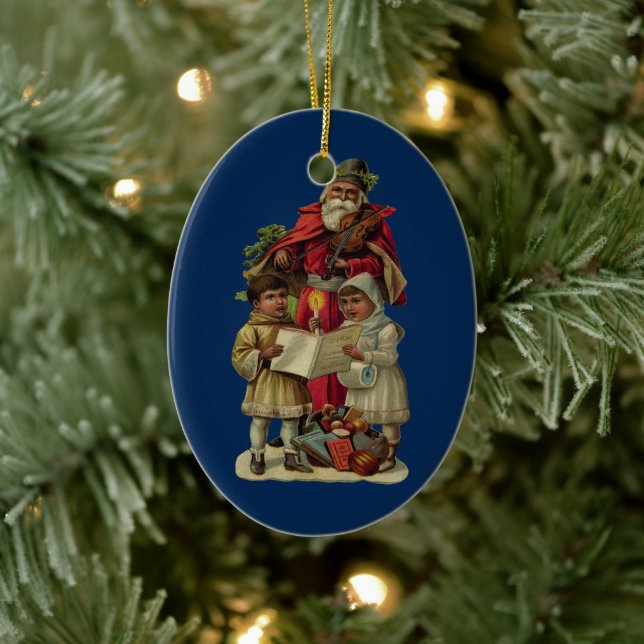 Vintage Weihnachtsmusik Keramik Ornament (Baum)