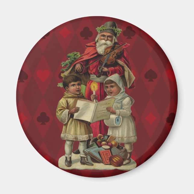 Vintage Weihnachtsmusik Magnet (Vorne)