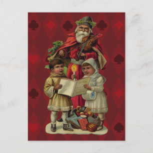 Vintage Weihnachtsmusik Postkarte