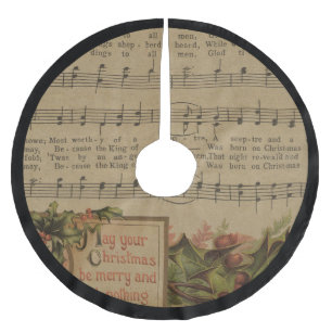 Vintage-Weihnachtsmusikblatt Urlaub Polyester Weihnachtsbaumdecke