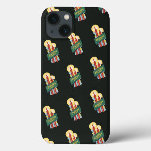 Vintage-Weihnachtsmuster, Kerzen zur Weihnachtsfre iPhone 13 Hülle