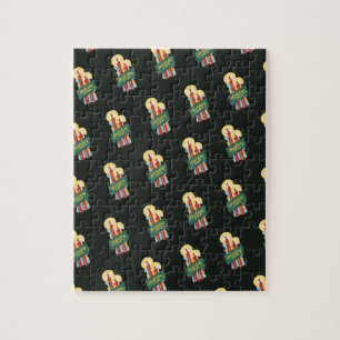 Vintage-Weihnachtsmuster, Kerzen zur Weihnachtsfre Puzzle