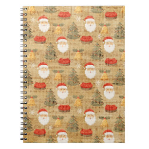 Vintage Weihnachtsmuster mit dem Weihnachtsmann Notizblock