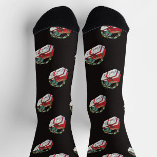 Vintage-Weihnachtsmuster mit verpackten Geschenken Socken